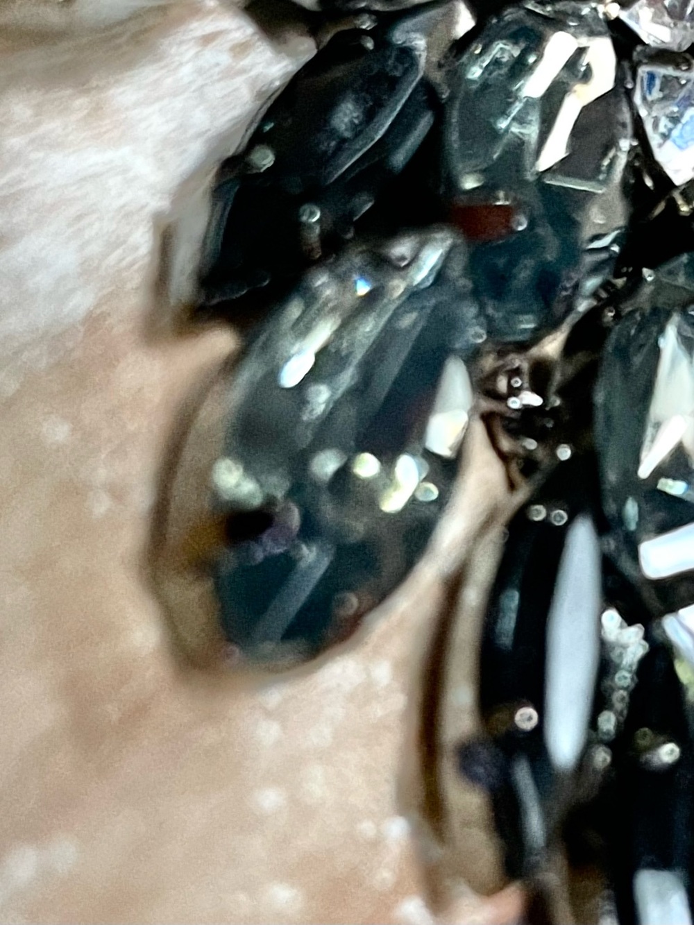 Deep Charcoal Gray Crystal Statement Necklace - On-Trend Women Jewelry - Picture 6 of 6